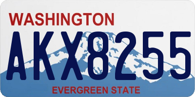 WA license plate AKX8255