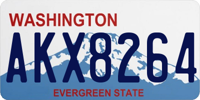 WA license plate AKX8264