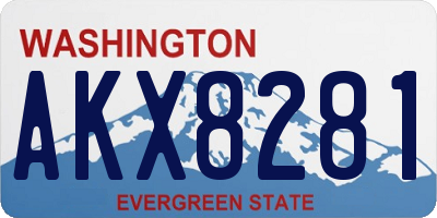 WA license plate AKX8281