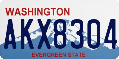 WA license plate AKX8304