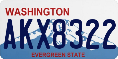 WA license plate AKX8322