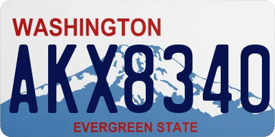 WA license plate AKX8340