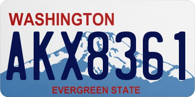 WA license plate AKX8361