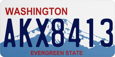 WA license plate AKX8413