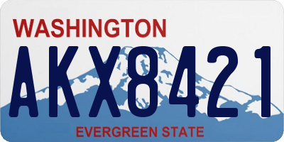 WA license plate AKX8421