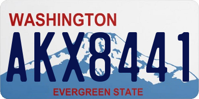 WA license plate AKX8441