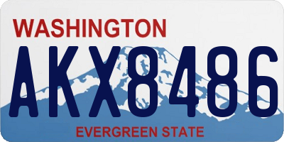 WA license plate AKX8486