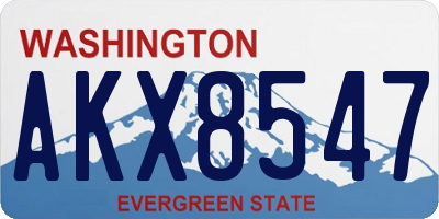 WA license plate AKX8547