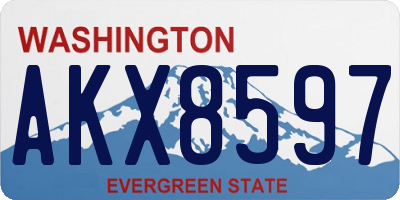 WA license plate AKX8597