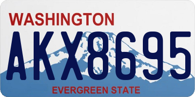 WA license plate AKX8695