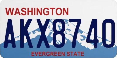 WA license plate AKX8740