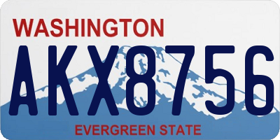 WA license plate AKX8756