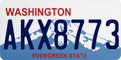 WA license plate AKX8773