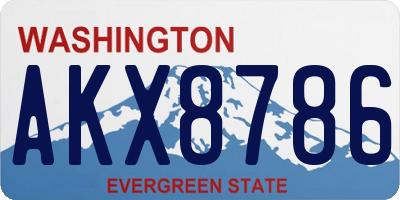 WA license plate AKX8786