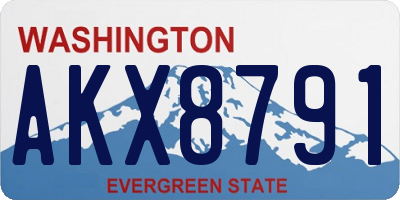 WA license plate AKX8791