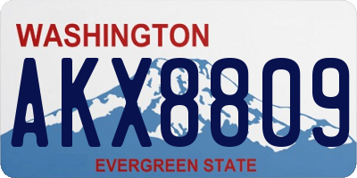 WA license plate AKX8809