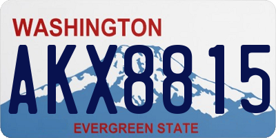 WA license plate AKX8815