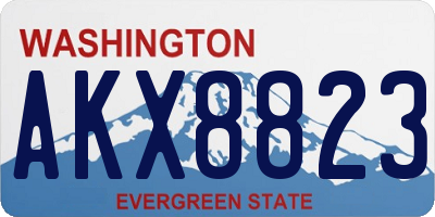 WA license plate AKX8823
