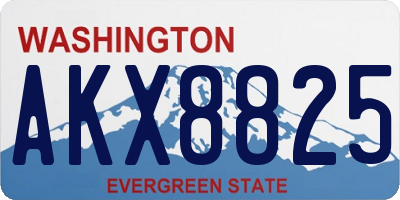 WA license plate AKX8825