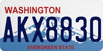 WA license plate AKX8830