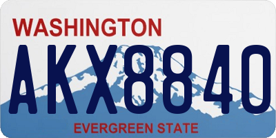 WA license plate AKX8840