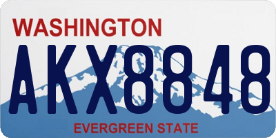 WA license plate AKX8848
