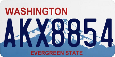 WA license plate AKX8854