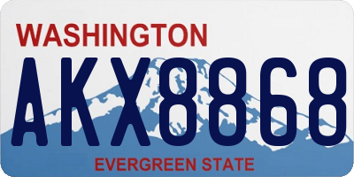 WA license plate AKX8868