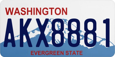 WA license plate AKX8881