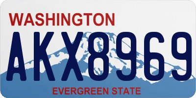 WA license plate AKX8969