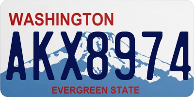 WA license plate AKX8974