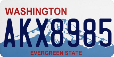 WA license plate AKX8985