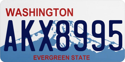 WA license plate AKX8995