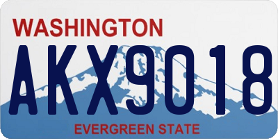 WA license plate AKX9018