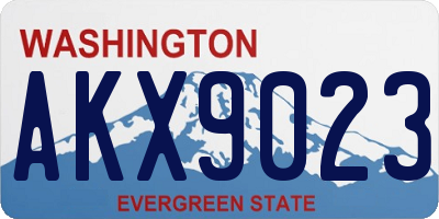 WA license plate AKX9023