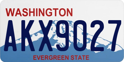 WA license plate AKX9027