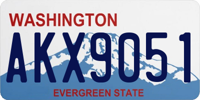 WA license plate AKX9051