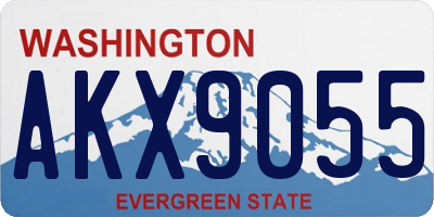 WA license plate AKX9055