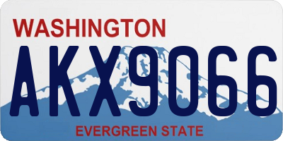 WA license plate AKX9066