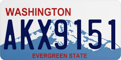 WA license plate AKX9151