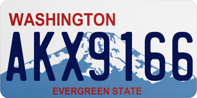 WA license plate AKX9166