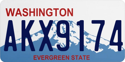 WA license plate AKX9174