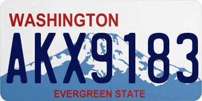 WA license plate AKX9183