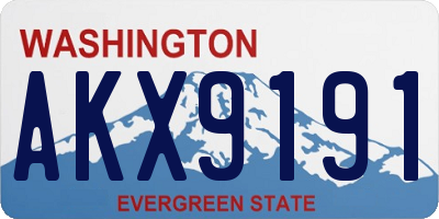 WA license plate AKX9191
