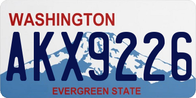 WA license plate AKX9226
