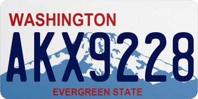 WA license plate AKX9228