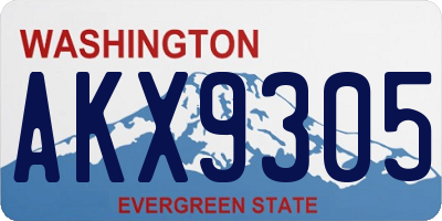 WA license plate AKX9305