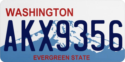 WA license plate AKX9356