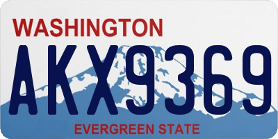 WA license plate AKX9369