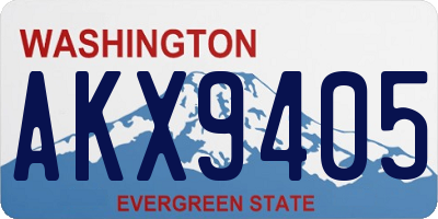 WA license plate AKX9405